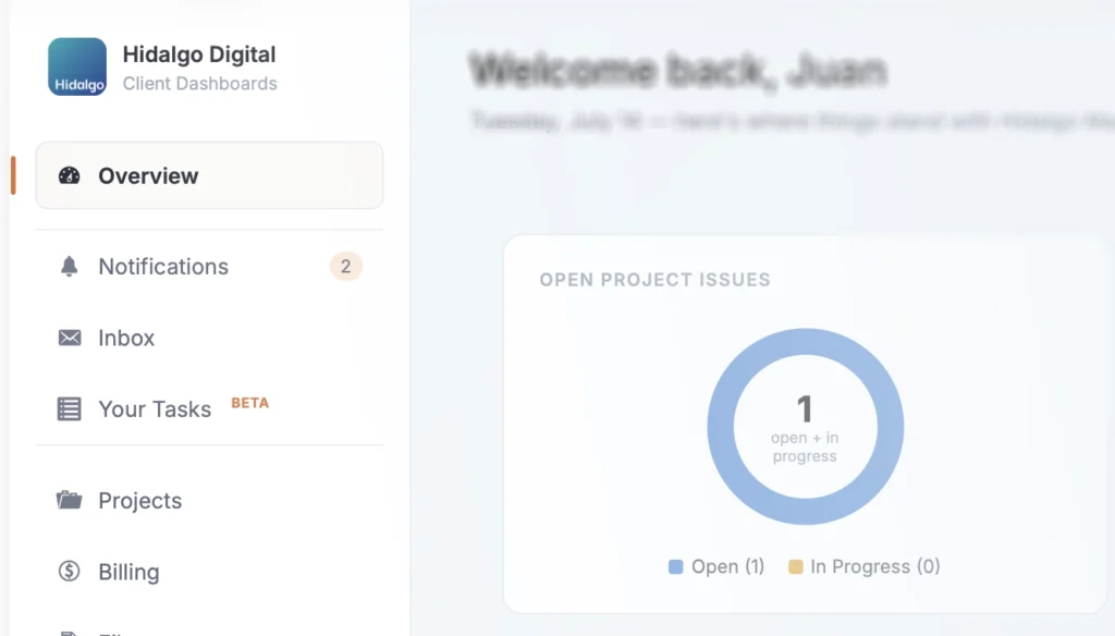 Client Dashboards Menu image